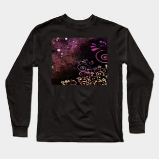 Abstract ink and gold flowers Long Sleeve T-Shirt